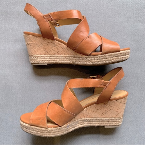 Franco Sarto Leather Wedge Sandals. Size 7. - Picture 2 of 7